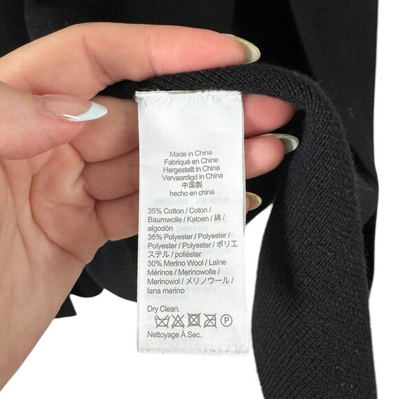 J. Crew Juliette Collarless Sweater Blazer Black‎ Medium Longline Wool Blend - Picture 7 of 9